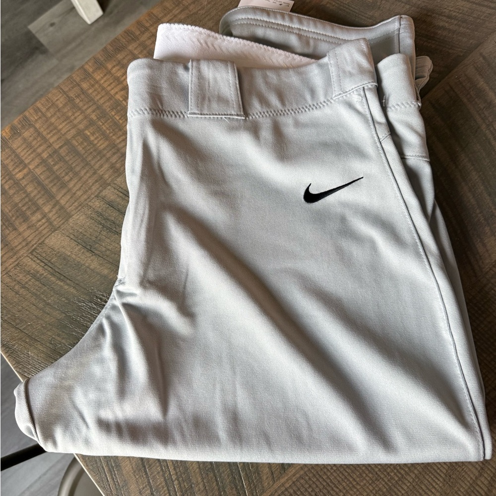 Nike Light Gray Workout Pants with Black Swoosh